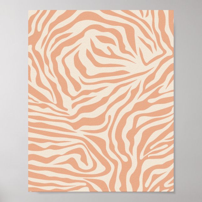 Animal Print Beige Zebra ränder Poster (Framsidan)