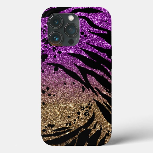 Animal Print on Purple & Gold Glitter (Baksida )
