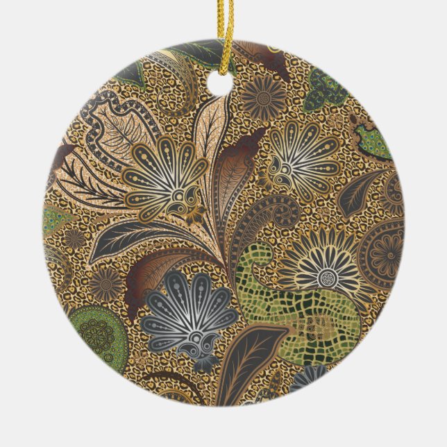 Animal Print Paisley Mönster Julgransprydnad Keramik (Framsidan)