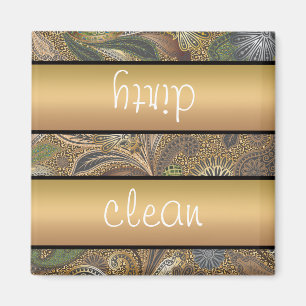 Animal Print Paisley Mönster Magnet