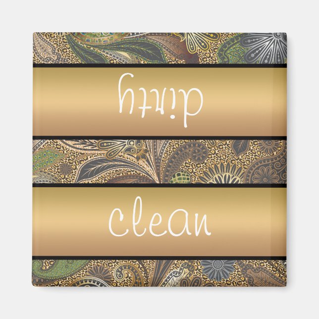 Animal Print Paisley Mönster Magnet (Framsidan)