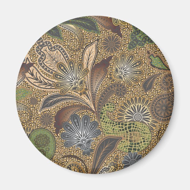 Animal Print Paisley Mönster Magnet (Framsidan)