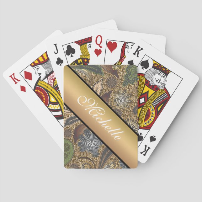 Animal Print Paisley Mönster Spelkort (Baksidan)