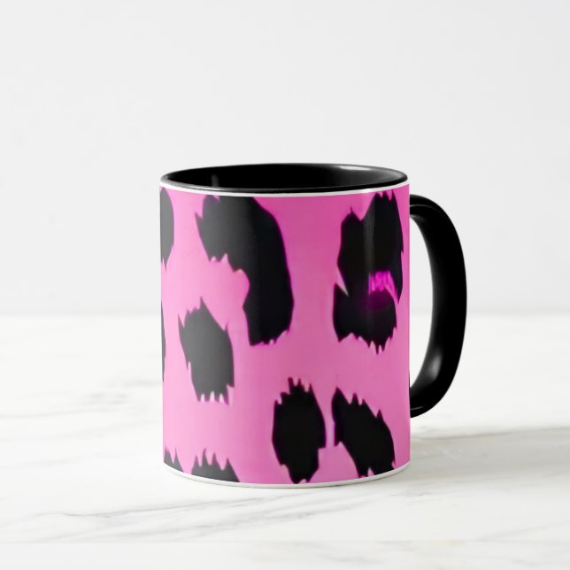 Animal Print Pink Leopard Mugg (Framsida höger)