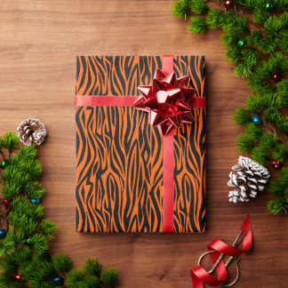 animal print tiger stripes wild orange presentpapper