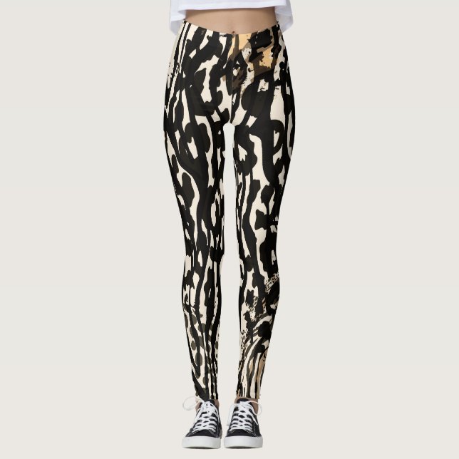 Animal print zebra modern cutting board leggings (Framsida)
