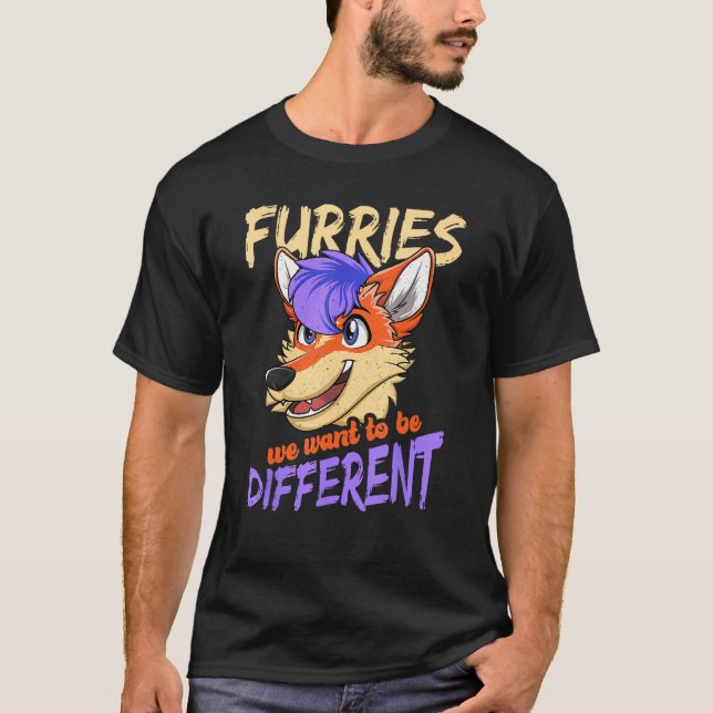 Animal Proud Furry Different Furry Tail Furry Pers T Shirt (Framsida)