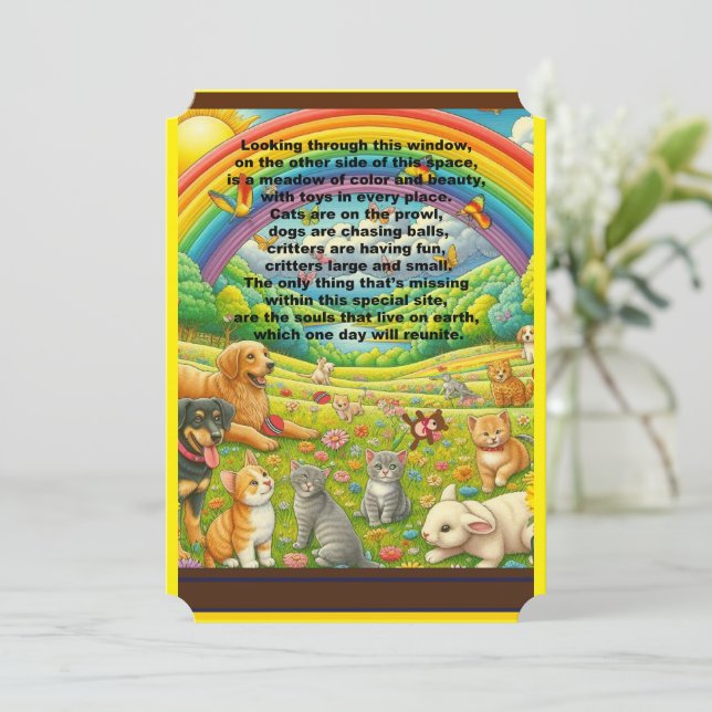 Animal Rainbow Bridge-kort (Stående Fram)