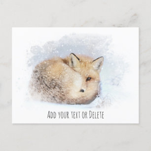 *~* Animal Red Fox Ap18 Abstrakt Wildlife Snowy Vykort