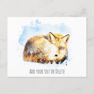 *~* Animal Red Fox Ap18 Artsy Art Wildlife Text Vykort