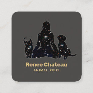 Animal Reiki Master Affärskort Fyrkantigt Visitkort