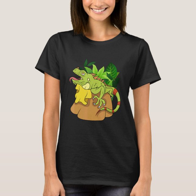 Animal Reptile Tropical Lizard Pet Wildlife Iguan T Shirt (Framsida)