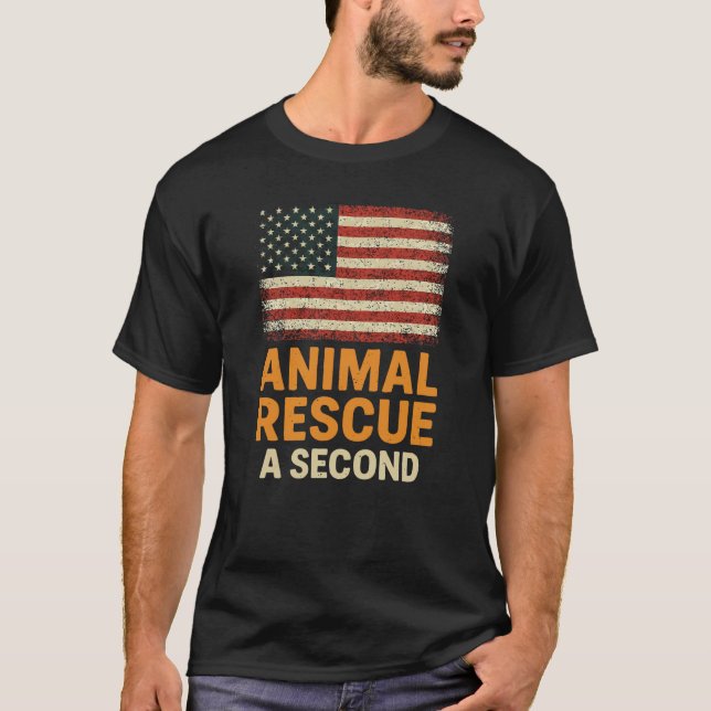 Animal Rescue a Second Cute Rescue Pet Awareness T Shirt (Framsida)