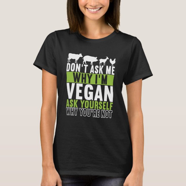 Animal Rights Vegan Vegetarian  6 T Shirt (Framsida)