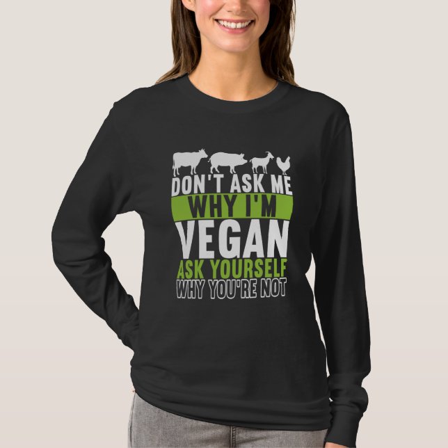 Animal Rights Vegan Vegetarian  6 T Shirt (Framsida)
