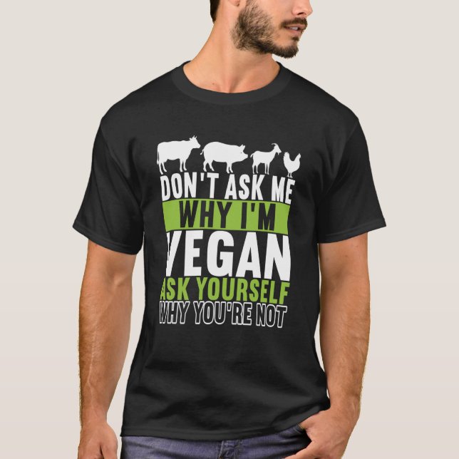 Animal Rights Vegan Vegetarian  6 T Shirt (Framsida)