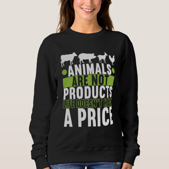 Animal Rights Vegan Vegetarian T Shirt (Framsida)