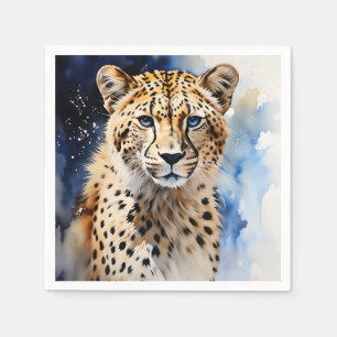 Animal Safari Cheetah Watercolor Pappersservett