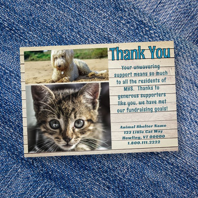 Animal Shelter Photo Template Thank You Cards Inbjudningar (Skapare uppladdad)