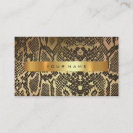 Animal Skin Black Guld Python Vip Mode Stylist Visitkort