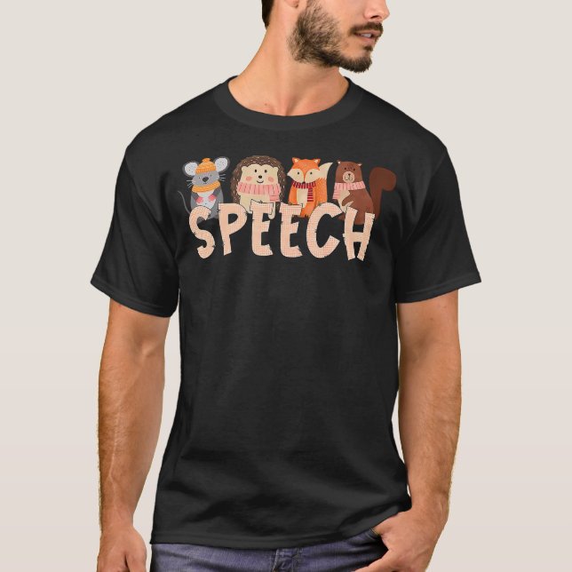 Animal Speech Therapy Fall SLP Speech Language Pat T Shirt (Framsida)