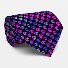 Animal Tass Silhouette Blue Rosa on Black Neck Tie Slips