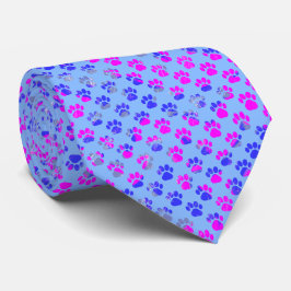 Animal Tass Silhouette Blue Rosa på Blue Neck Tie Slips