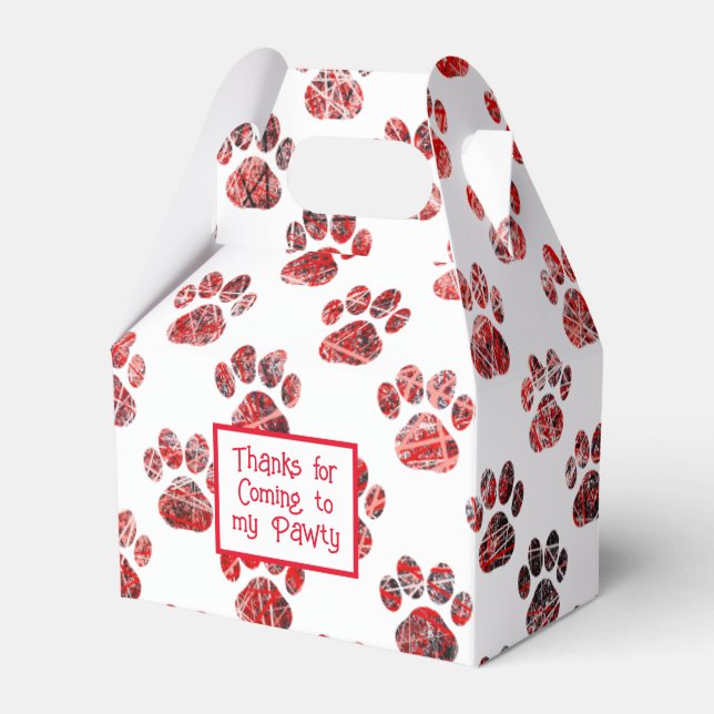 Animal Tass Silhouette Red jul Pawty Papper Presentaskar (Framsidan Sidan)