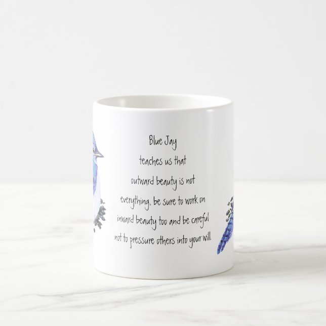 Animal Totem Blue Jay Inspirational Nature Guide Kaffemugg (Center)
