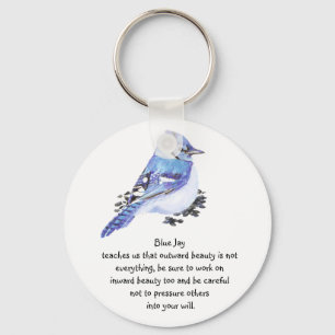 Animal Totem Blue Jay Inspirational Nature Guide Nyckelring