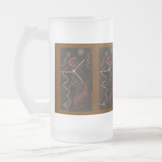 ’Animal Tracks’ Australian Aboriginal Stil Mugg (Vänster)