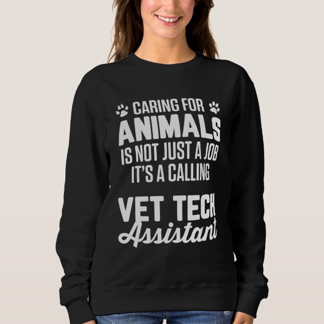 Animal Vet Tech Assistant Veterinary Receptionist  T Shirt (Framsida)