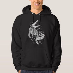 Animal White Silhouette - Crokodile Hoodie