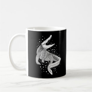 Animal White Silhouette - Crokodile Kaffemugg
