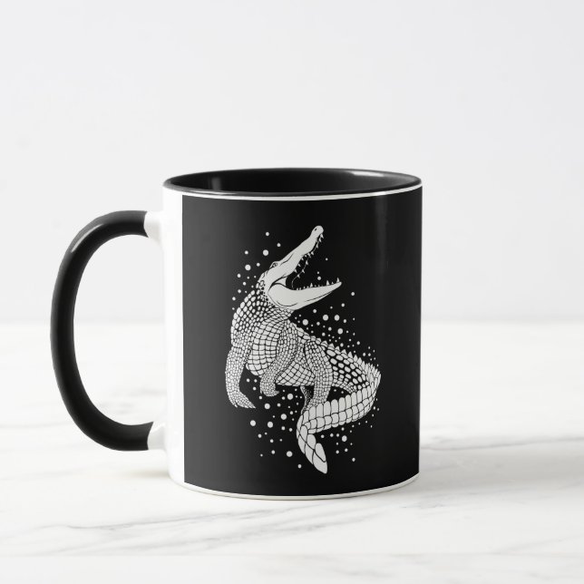 Animal White Silhouette - Crokodile Mugg (Vänster)