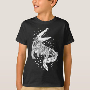 Animal White Silhouette - Crokodile T Shirt