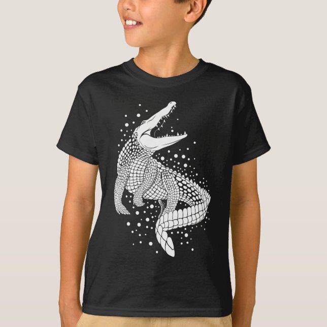 Animal White Silhouette - Crokodile T Shirt (Framsida)