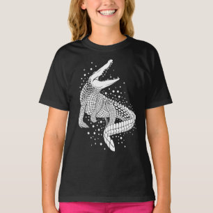 Animal White Silhouette - Crokodile T Shirt