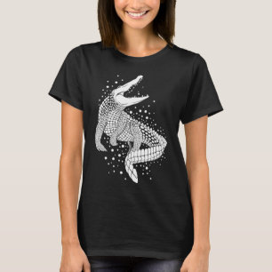 Animal White Silhouette - Crokodile T Shirt