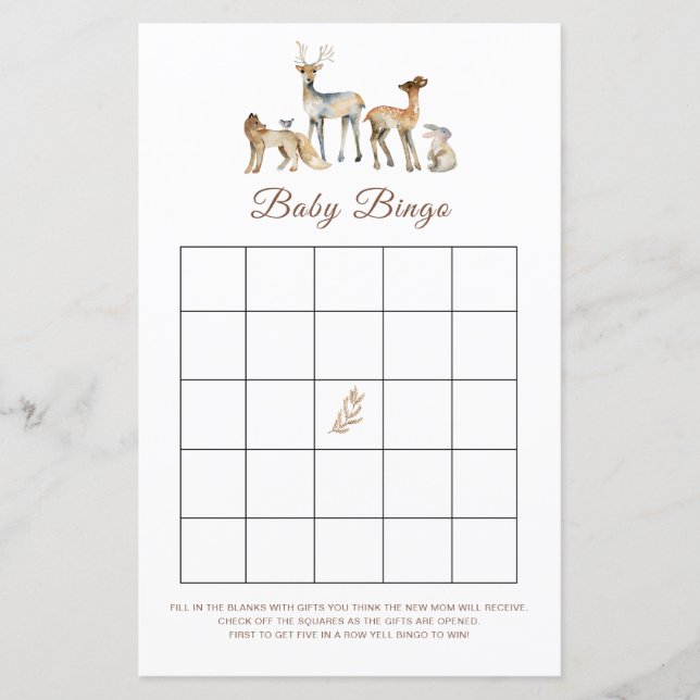 Animal Woodland Baby Bingo Game (Framsida)