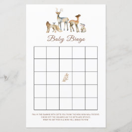 Animal Woodland Baby Bingo Game