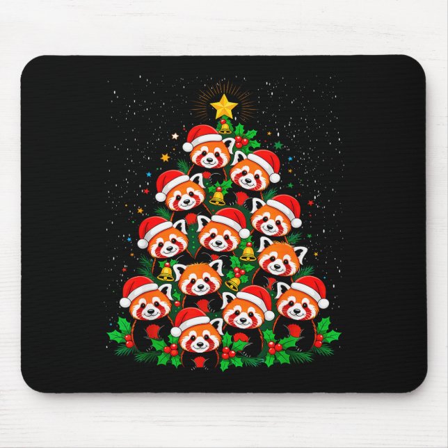 Animal Xmas Tree Santa Hat Red Panda Christmas  Musmatta (Framsidan)