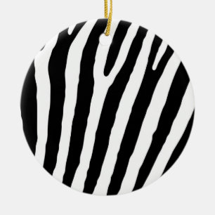 Animal Zebra tryck Black & White-jul Julgransprydnad Keramik
