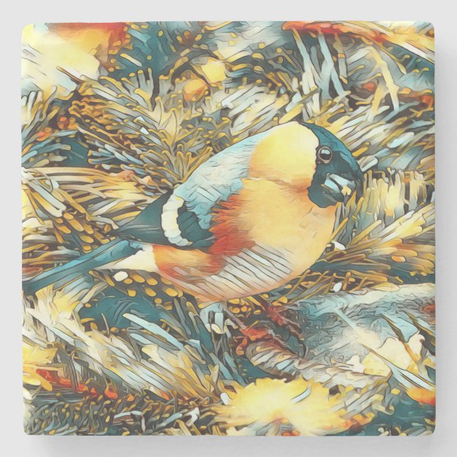 AnimalArt_Bird_006_Bullfinch Stenunderlägg (Framsidan)