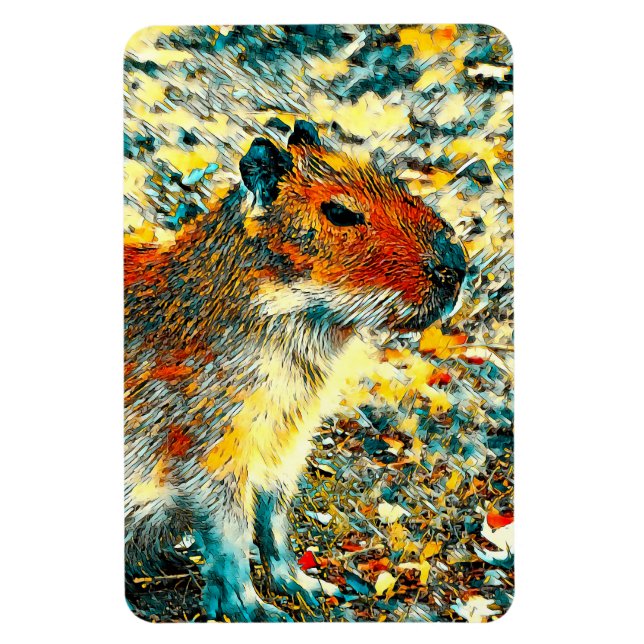 AnimalArt_Capybara_003 Magnet (Vertikal)