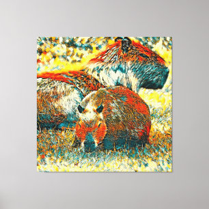 AnimalArt_Capybara_004 Canvastryck