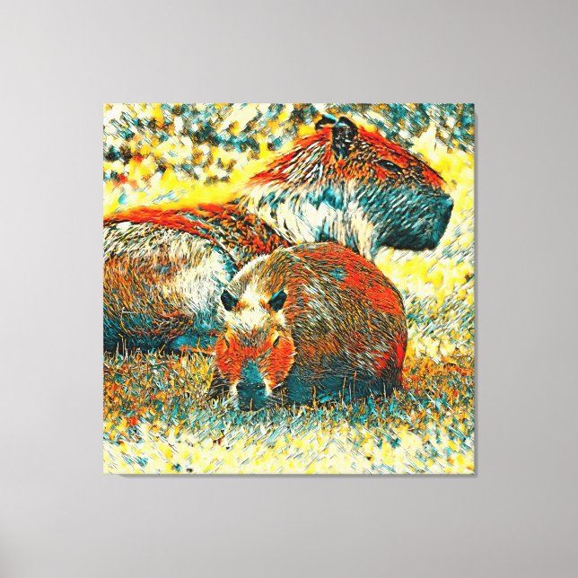 AnimalArt_Capybara_004 Canvastryck (Framsida)
