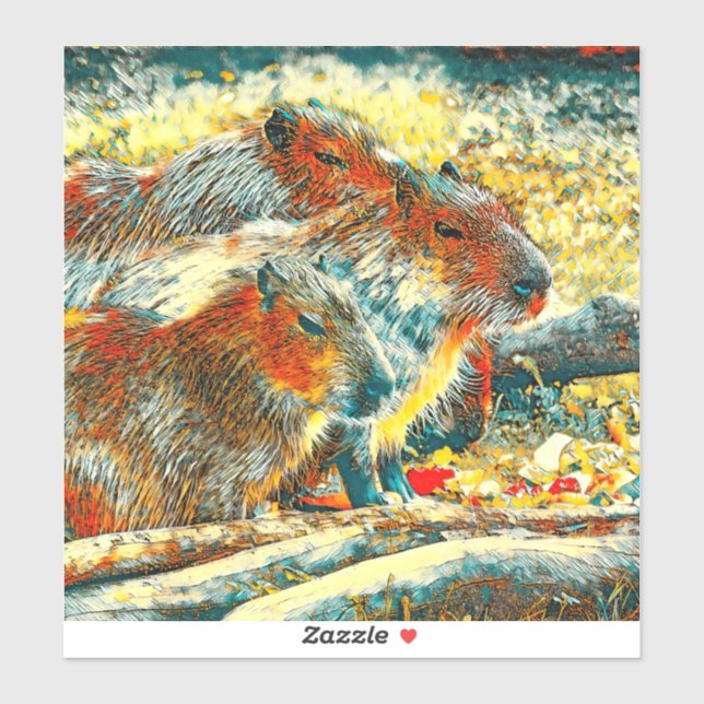 AnimalArt_Capybara_005 Klistermärken (Ark)