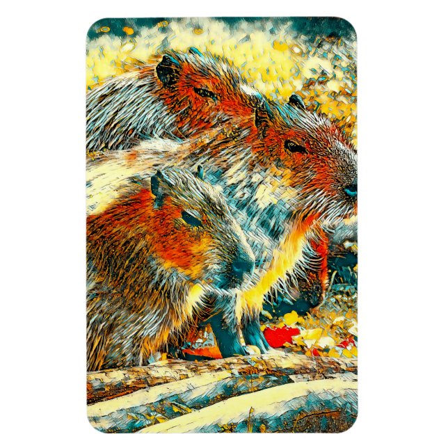 AnimalArt_Capybara_005 Magnet (Vertikal)