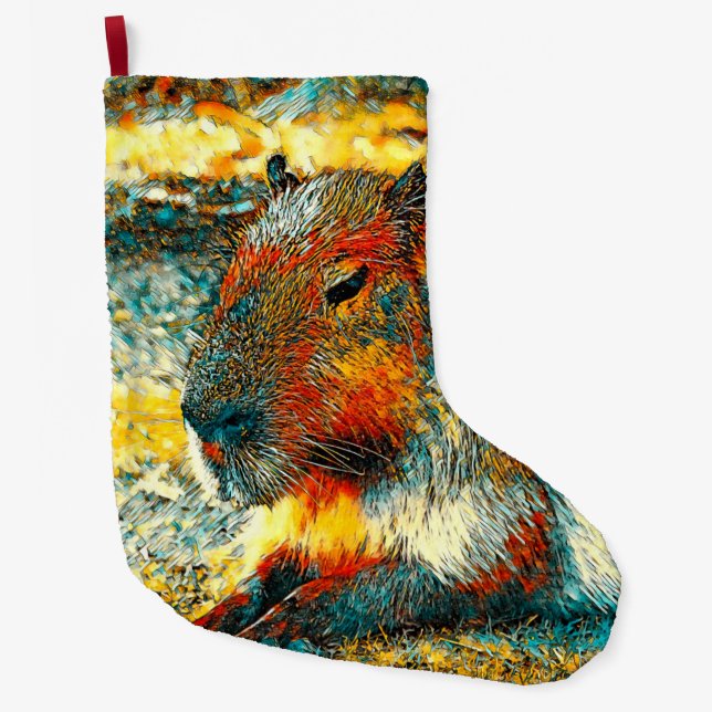 AnimalArt_Capybara_006 Stor Julstrumpa (Framsidan)